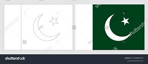 Pakistan Flag Coloring Page Set White Stock Vector (Royalty Free) 2568993523 | Shutterstock