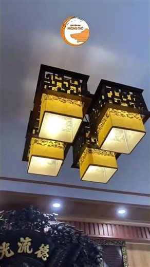 Altar lamp with 4 bulbs, natural wood frame, fireproof artificial leather shade | Altar Room Expert