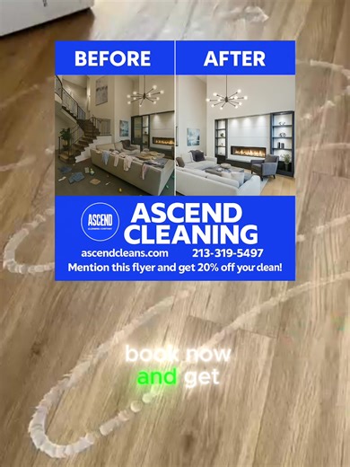 🐍 THERE’S A SNAKE IN YOUR HOUSE! Just kidding… but what’s hiding in your baseboards and under your couch might be even worse. Bacteria, mold spores, dust mites, and allergens build up fast — especially if you haven’t deep cleaned in weeks. If you’ve got kids, pets, or elderly family, those hidden germs aren’t just gross — they’re dangerous. At Ascend Cleaning, we specialize in deep, thorough house cleanings that protect your family’s health — and restore peace of mind. 💥 GET 20% OFF YOUR FIRST