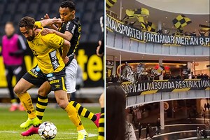 Swedish fans take over shopping mall in protest against EIGHT-person stadium law