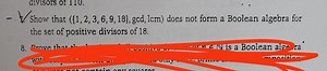 -divisors of 110.✓ Show that ((1, 2, 3, 6, 9, 18), gcd, lcm) ... | Filo