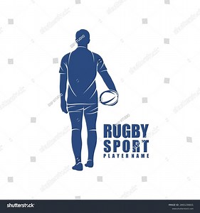 Rugby Player Logo Design Vector Silhouette Stock Vector (Royalty Free) 2661236831 | Shutterstock