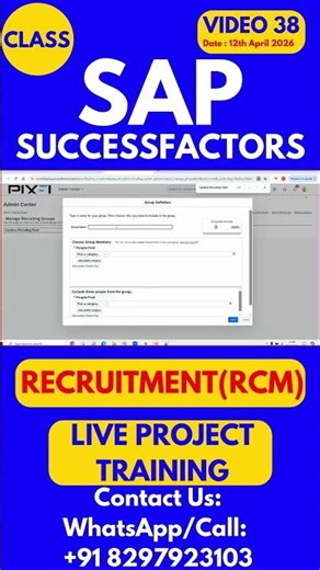 SAP SuccessFactors RCM Training Online Tutorial Class 38 12th April 2026 #sapsuccessfactorstraining