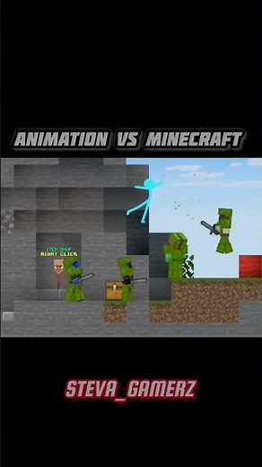 animation vs Minecraft stickman aura #minecraft