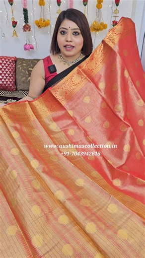 "Unveil your inner goddess with our gorgeous sarees. Feel the grace! 🌺 #GlamourInDrapes #SareeQueen" aushimascollection.in #tissue #softkatan #saree | Aushima's Collection