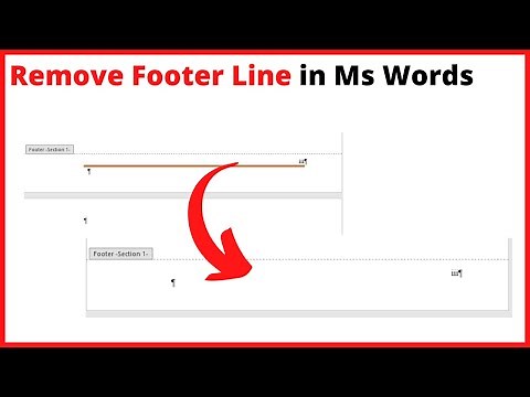 how to remove footer line from Ms word Page