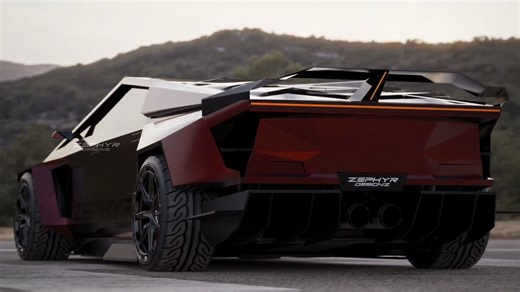 马斯克的审美怎么样？国外CG的特斯拉CYBERTRUCK V12混合动力 太强悍了