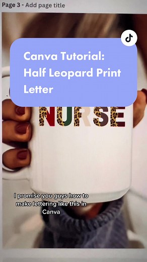 Canva Tutorial: Create Half Leopard Print Letters