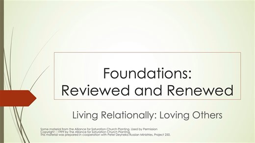 Living Relationally- Loving Others