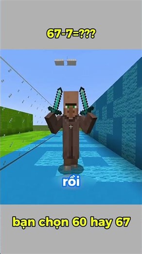 67 trừ 7 bằng bao nhiêu | trò chơi chọn ô đúng hài hước #minecraft