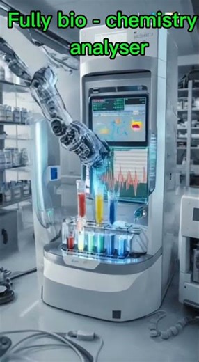 Fully automated Biochemistry analyser, cartoon animation video #lab#technician #technical#viral