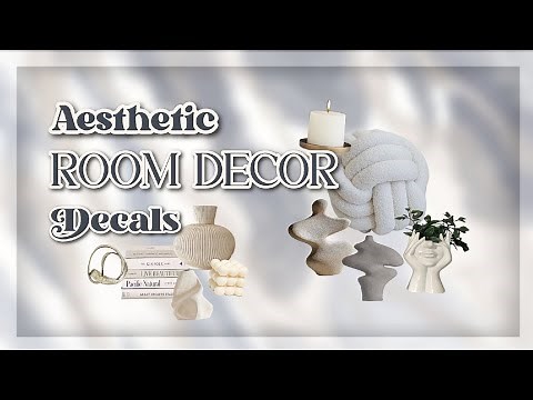 aesthetic realistic room decor bloxburg decal codes (vases, sculptures, books, candles) | ROBLOX