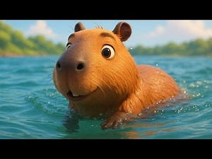 🐾 Capibara aprende a nadar 🏞️ CARICATURAS INFANTILES