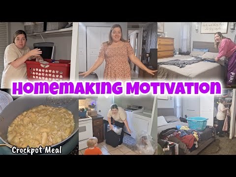 Clean With Me + Easy Slow Cooker Dinner! ✨ SAHM Homemaking Motivation | Chelcy's Mobile Home Living