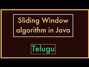Sliding Window Applications in Java || Telugu