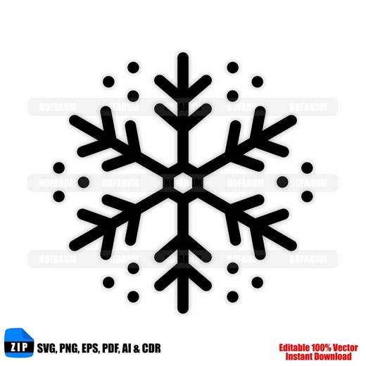 Snowflake Silhouette SVG PNG, Minimal Winter Icon PNG Digital Download - Etsy