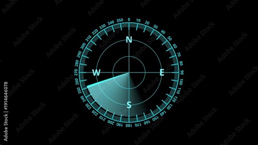 Radar screen loop with scanning beam circular grid, Abstract radar screen digital interface, Futuristic digital radar interface data detection and monitoring technology, Radar Scanning in 4k.