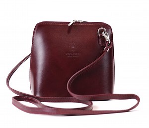 Ella Small Burgundy Genuine Italian Leather Handbag With Detachable Straps: Silver Hardware, Back Zip Pocket, Elegant Women's Crossbody - Etsy