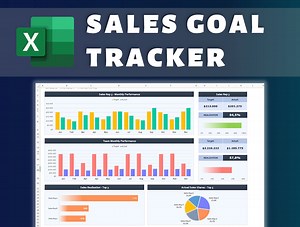 Sales Goal Tracker | Excel Template | Salesman Target Tracker | Sales Target Tracker | Sales Goal Chart | Salesman Target Tracking - Etsy