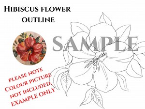 Printable Flower Outline. Hibiscus Floral Drawing. A4-size PDF for Colouring in or Painting. Digital Download. Easy-to-use Template to Trace - Etsy