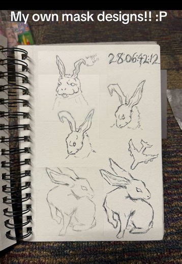 I would love to actually make the mask but we’ll see, also I used transparent sticky notes for the first time! I drew most of this in class so I wanted to move it #donniedarkofrank #donniedarko