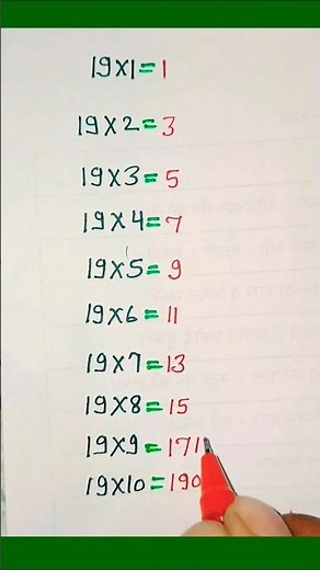 🤗Easy Trick to Learn Table of 19/Multiplication Table of 19/Maths Tables/Pahada #shorts #shortsfeed