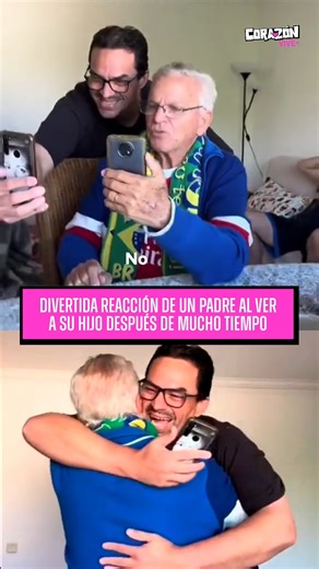 1M views · 27K reactions | 凉❤️En Brasil, un joven decidió darle una emotiva sorpresa a su padre con una visita inesperada a su casa. Para lograrlo, lo llamó por videollamada y fingió estar lejos, sin que el hombre se diera cuenta de que su hijo estaba justo detrás de él. #viral #emotivo #padres #hijos #amor #sorpresa #familialejos | Radio Corazón | Facebook