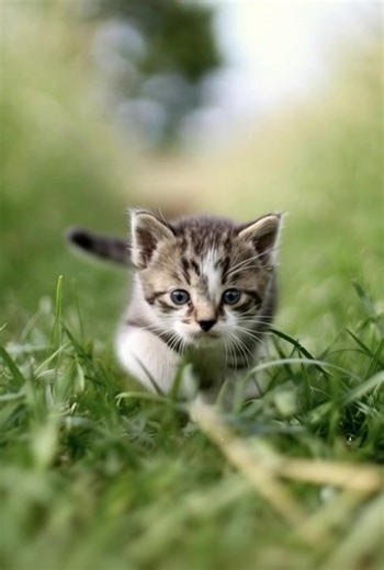 Kitten touching grass 🌱#touchgrass #fyp #cats