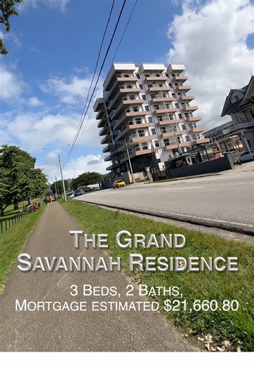 THE GRAND SAVANNAH RESIDENCES 🏡 Queen’s Park Savannah 📍| FOR SALE 💰STARTING PRICES: TTD 4.5M - 🏷️ TTD $12.7M- 🏷️ 📋 **PROPERTY DETAILS: ✅ 2 & 3 En-Suite Bedroom Apartments ✅ Expansive Balconies ✅ Family Room / Office ✅ Modern Kitchen & Powder Room ✅ Rooftop Patio ✅ Pool & Lounge ✅ Elevator Access ✅ Covered Parking ✅ Fully Finished ✅ Flooring • LED Lighting ✅ Kitchen Cabinets ✅ Bathroom Fixtures ✅ Upscale Appliances ✅ Central Air Conditioning ✅ 1,259-3,235 sq. ft. 🔖 DESCRIPTION 🔖 The Grand