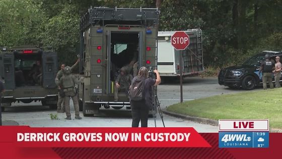 Derrick Groves was found hiding in a "crawl space" in Atlanta, U.S. Marshal Service says