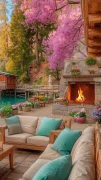 Spring Sunrise on a Cozy Porch by the Lake #lake #spring #jazzpiano