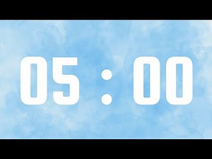 5-Minute Timer | With Upbeat Instrumental Music & Alarm Bell | Simple Blue Countdown 💙 ☁️