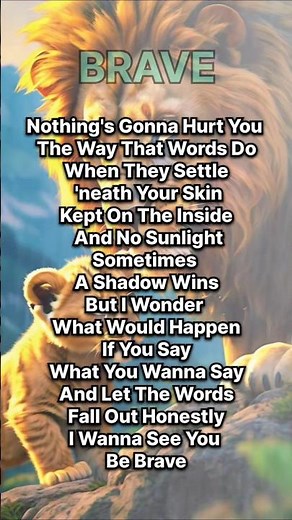 Brave~Sara Bareilles #lyrics #youtubeshorts