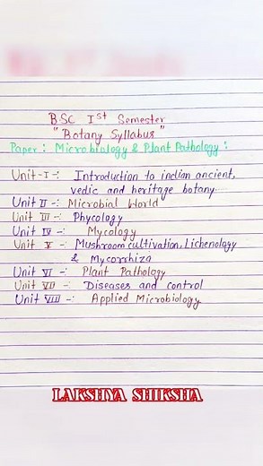 Bsc 1st semester botany syllabus | bsc 1st year 1st semester botany syllabus | #bscbotany