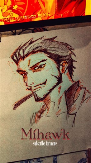 ✨Drawing mihawk from onepiece anime✨#art #mihawk