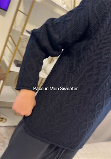 This Pacsun Men's Black Nuwave Cable Knit sweater looks great and it’s so comfortable @pacsun #pacsunsweater #menswear #sweater#tiktokshopnewyearpicks