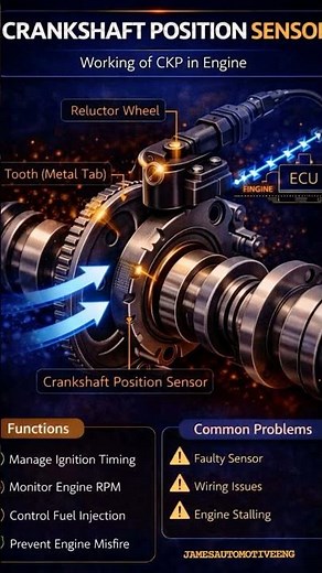 How Crankshaft Position sesensor (CPK) work in Engine #mcp#sensor#autoelectrical #jamesautomotiveeng