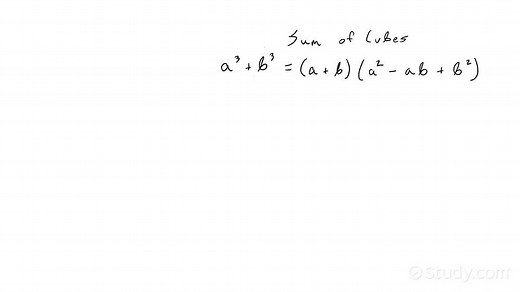 How to Factor the Sum of Cubes | Algebra