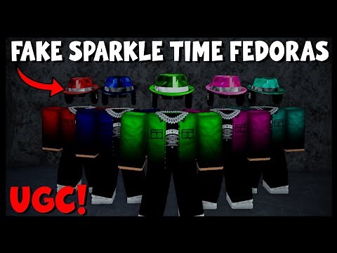 Every fake Sparkle Time Fedora on Roblox UGC!