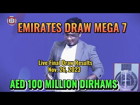 EMIRATES DRAW MEGA 7 Live Draw Results | Nov. 26, 2023 DUBAI, UAE