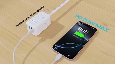 TROND 2 Prong Power Strip - 2 Prong to 3 Prong Outlet Adapter, 20W USB C Flat Plug Power Strip, 10FT Ultra Flat Extension Cord, 1250W, 3 Outlets & 4 USB, Wall Mount, 3-Side Design, Ideal for Old House