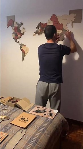 Travel Themed Gift Idea | Wooden World Map Wall Art #traveldecor #woodenworldmap #wallart