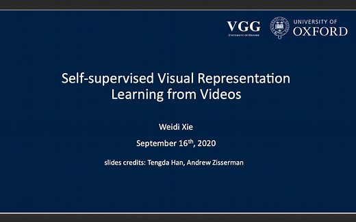 计算机视觉 - 自监督学习 - Self-supervised Video Representation Learning