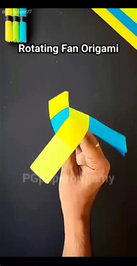 How to make paper rotating fan origami 😱✈️ , Easy flying paper airplane toys for kids #shorts #craft