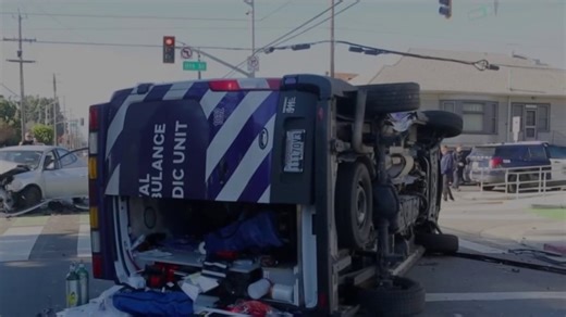 Ambulance struck while responding to call in San Jose