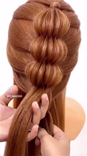 Bubble braid hairstyle #hairstyle #hairstyletutorial #shorts