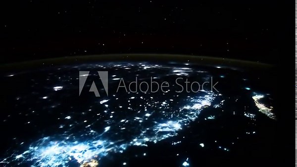 Earth from space. Time lapse of over the Earth seen from the International space station. Space exploration of planet Earth at night. Elements of this video furnished by NASA.