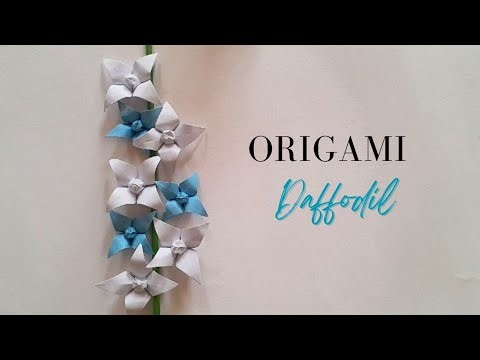 Origami Daffodil Flower tutorial// Beautiful paper flower
