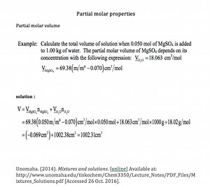 11. Partial Molar Properties