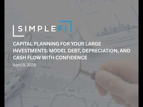 Capital Planning for Your Large Investments: Model Debt, Depreciation, and Cash Flow with Confidence